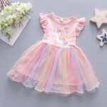Girl's Cotton dress 2025 Summer Dress Girl's Baby Children's Western-style Pony Mesh Vest Princess Trendy Skirt