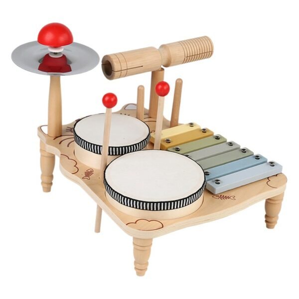 Children'S Wooden Orff Music Percussion Instrument Percussion Instrument Percussion Instrument Percussion Gong Baby Hand Drum Educational Toy