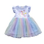 Girl's Cotton dress 2025 Summer Dress Girl's Baby Children's Western-style Pony Mesh Vest Princess Trendy Skirt - Image 5