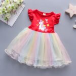 Girl's Cotton dress 2025 Summer Dress Girl's Baby Children's Western-style Pony Mesh Vest Princess Trendy Skirt - Image 4