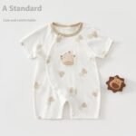 Baby Jumpsuit Summer Thin Cotton Short Sleeved Baby Clothes For Both Men And Women Newborns, Class A Short Sleeved Crawling Clothes - Image 9