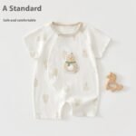 Baby Jumpsuit Summer Thin Cotton Short Sleeved Baby Clothes For Both Men And Women Newborns, Class A Short Sleeved Crawling Clothes - Image 15