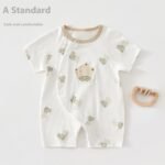 Baby Jumpsuit Summer Thin Cotton Short Sleeved Baby Clothes For Both Men And Women Newborns, Class A Short Sleeved Crawling Clothes - Image 8