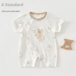 Baby Jumpsuit Summer Thin Cotton Short Sleeved Baby Clothes For Both Men And Women Newborns, Class A Short Sleeved Crawling Clothes - Image 13