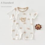 Baby Jumpsuit Summer Thin Cotton Short Sleeved Baby Clothes For Both Men And Women Newborns, Class A Short Sleeved Crawling Clothes - Image 11