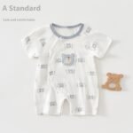Baby Jumpsuit Summer Thin Cotton Short Sleeved Baby Clothes For Both Men And Women Newborns, Class A Short Sleeved Crawling Clothes - Image 10