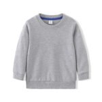 Children'S Sweatshirt Pure Cotton Spring & Fall Terry Thin Pure Color Blank Round Neck Long-Sleeved Outwear Hoodie Clean Version - Image 10