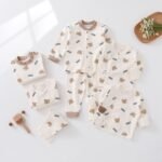 Newborn Romper For Boys And Girls, Side-Opening Velcro, Pure Cotton Seamless Class A Four-Season Monk Suit Crawling Suit For Home - Image 2