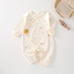 Baby Pure Cotton Jumpsuit For All Seasons, Newborn Baby Clothes For Men And Women, Cotton Belly Protection Velcro Butterfly Clothes For Spring & Fall - Image 12