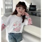 2025 New Girls' Summer Sunscreen Sleeve T-Shirt Fashionable Girl'S Summer Stitching Cartoon Top Trendy - Image 5