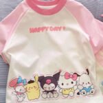 Girls' Cotton Summer Short-Sleeved T-Shirt Cartoon New Arrival Women'S Crewneck Rulose Color-Matching Half-Sleeved Top - Image 4