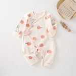 Baby Pure Cotton Jumpsuit For All Seasons, Newborn Baby Clothes For Men And Women, Cotton Belly Protection Velcro Butterfly Clothes For Spring & Fall - Image 5
