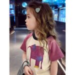 Girls' Short-Sleeved T-Shirt Summer 2025 New Loose  Cartoon Top Girl Stylish Children'S Base Shirt