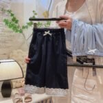 2025 Girls Summer New Casual All-Match Korean Style Thin Lace Fashion All-Match Cropped Casual Pants - Image 4