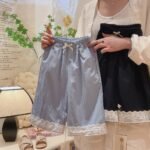 2025 Girls Summer New Casual All-Match Korean Style Thin Lace Fashion All-Match Cropped Casual Pants