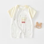 Baby Jumpsuit Summer Thin Cotton Short Sleeved Baby Clothes For Both Men And Women Newborns, Class A Short Sleeved Crawling Clothes - Image 6