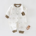 Infant And Toddler Jumpsuits, Warm Spring, Autumn And Winter New Cartoon Boneless Male And Female Baby Outing Clothes, Crawling Clothes And Robes