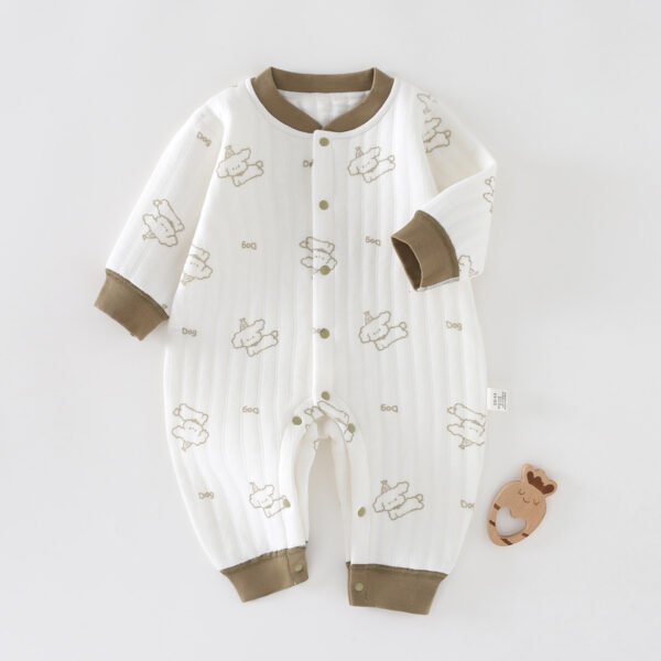 Infant And Toddler Jumpsuits, Warm Spring, Autumn And Winter New Cartoon Boneless Male And Female Baby Outing Clothes, Crawling Clothes And Robes