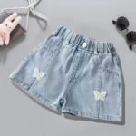Girls Pleated Denim Shorts Summer Outer Wear New Children'S Jeans Women'S Baby Hot Pants Short - Image 12