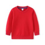 Children'S Sweatshirt Pure Cotton Spring & Fall Terry Thin Pure Color Blank Round Neck Long-Sleeved Outwear Hoodie Clean Version - Image 9