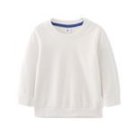 Children'S Sweatshirt Pure Cotton Spring & Fall Terry Thin Pure Color Blank Round Neck Long-Sleeved Outwear Hoodie Clean Version - Image 7