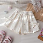Girls' Summer Casual Shorts  Fashionable Printed Bow Crane Pants Baby'S Summer New All-Match Hot Pants - Image 3