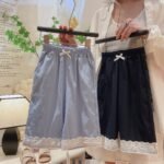 2025 Girls Summer New Casual All-Match Korean Style Thin Lace Fashion All-Match Cropped Casual Pants - Image 3