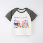 Children'S T-Shirt Short Sleeve Summer Boys T-Shirt Cotton Baby Cartoon Girls Jacket Stitching Raglan Sleeve - Image 10