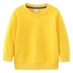 Children'S Sweatshirt Pure Cotton Spring & Fall Terry Thin Pure Color Blank Round Neck Long-Sleeved Outwear Hoodie Clean Version