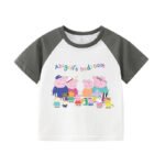 Children'S T-Shirt Short Sleeve Summer Boys T-Shirt Cotton Baby Cartoon Girls Jacket Stitching Raglan Sleeve - Image 5