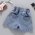 Girls Pleated Denim Shorts Summer Outer Wear New Children'S Jeans Women'S Baby Hot Pants Short - Image 3