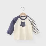 2025 Children'S Long-Sleeved T-Shirt 100% Cotton Boys' Top Base Single Piece Women'S Treasure Category A Pure Cotton Clothes Cartoon Fashionable Children