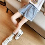 Girls Pleated Denim Shorts Summer Outer Wear New Children'S Jeans Women'S Baby Hot Pants Short - Image 8