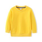 Children'S Sweatshirt Pure Cotton Spring & Fall Terry Thin Pure Color Blank Round Neck Long-Sleeved Outwear Hoodie Clean Version - Image 2