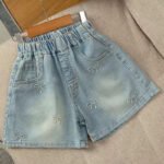 2025 New Stylish Girls' Denim Shorts Summer Fashion Children'S Pants Summer Thin Versatile Shorts For Older Kids