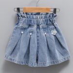 Girls Pleated Denim Shorts Summer Outer Wear New Children'S Jeans Women'S Baby Hot Pants Short - Image 2