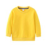 Children'S Sweatshirt Pure Cotton Spring & Fall Terry Thin Pure Color Blank Round Neck Long-Sleeved Outwear Hoodie Clean Version - Image 6