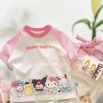 Girls' Cotton Summer Short-Sleeved T-Shirt Cartoon New Arrival Women'S Crewneck Rulose Color-Matching Half-Sleeved Top - Image 3