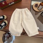 Boys And Girls Casual Pants Spring New Children'S Solid Color All-Match Straight Pants Autumn  Baby Cotton Pants - Image 6