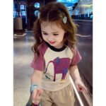 Girls' Short-Sleeved T-Shirt Summer 2025 New Loose  Cartoon Top Girl Stylish Children'S Base Shirt - Image 4