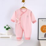 Newborn Jumpsuit Spring New Boneless Cotton Baby Hare Clothes Baby Jumpsuit Leg Pajamas - Image 3